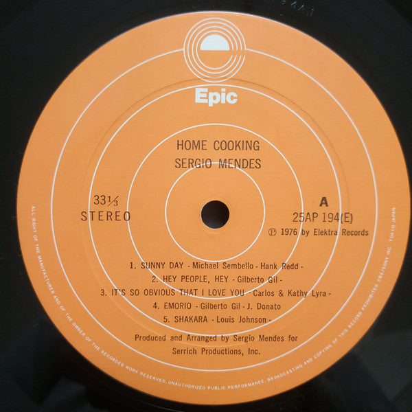 Sérgio Mendes & Brasil '77 - Home Cooking (Vinyl, LP, Album, Stereo) Very Good Plus (VG+) / Very Good Plus (VG+)