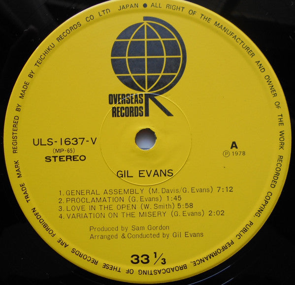 Gil Evans - Gil Evans (Vinyl, LP, Album, Reissue)
