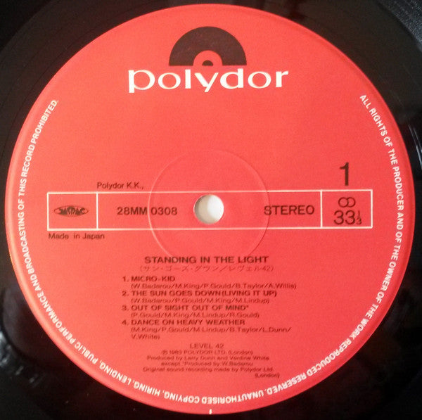 Level 42 - Standing In The Light (Vinyl, LP, Album) Very Good Plus (VG+) / Very Good (VG)