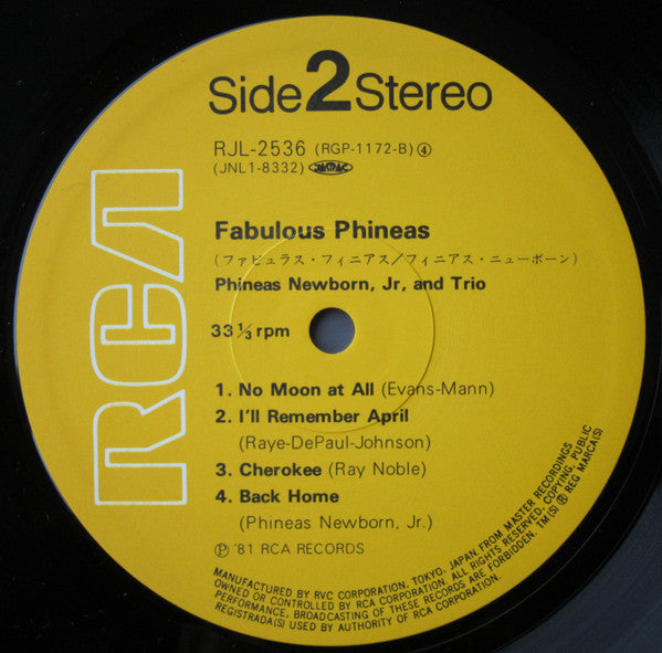 Phineas Newborn Trio - Fabulous Phineas (Vinyl, LP, Album, Reissue, Stereo) Near Mint (NM or M-) / Very Good Plus (VG+)
