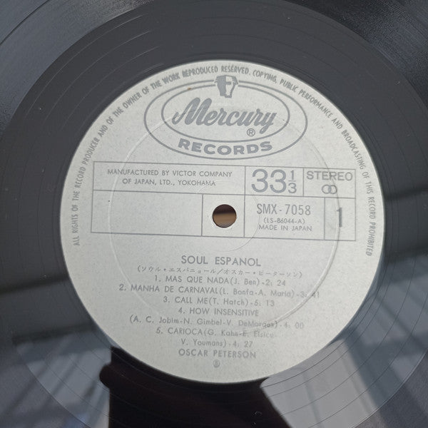 Oscar Peterson - Soul Español (Vinyl, LP, Album, Stereo) Very Good Plus (VG+) / Very Good (VG)