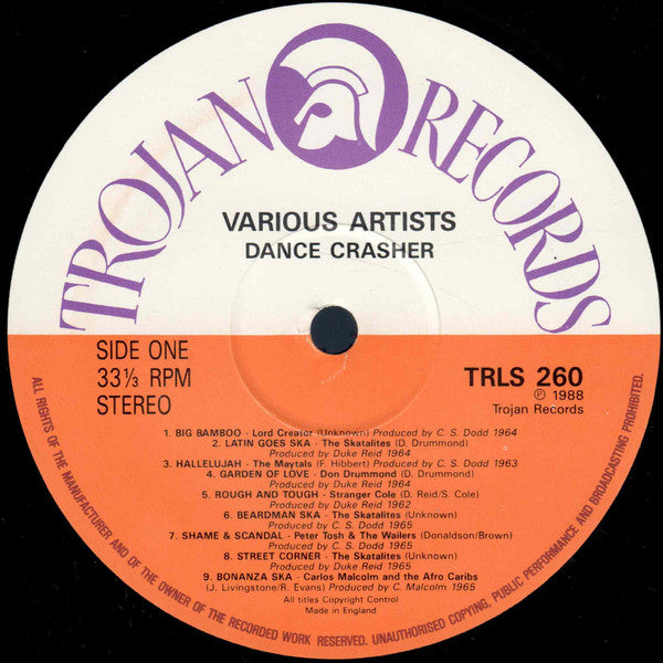 Various - Dance Crasher (Ska To Rock Steady) (Vinyl, LP, Compilation) Very Good Plus (VG+) / Very Good Plus (VG+)