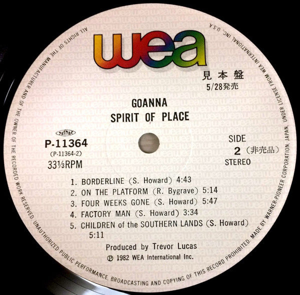 Goanna - Spirit Of Place (Vinyl, LP, Album, Promo) Very Good Plus (VG+) / Good Plus (G+)