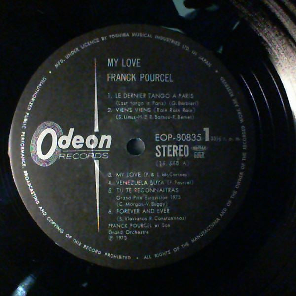 Franck Pourcel Et Son Grand Orchestre - My Love (Vinyl, LP, Stereo) Very Good (VG) / Good (G)