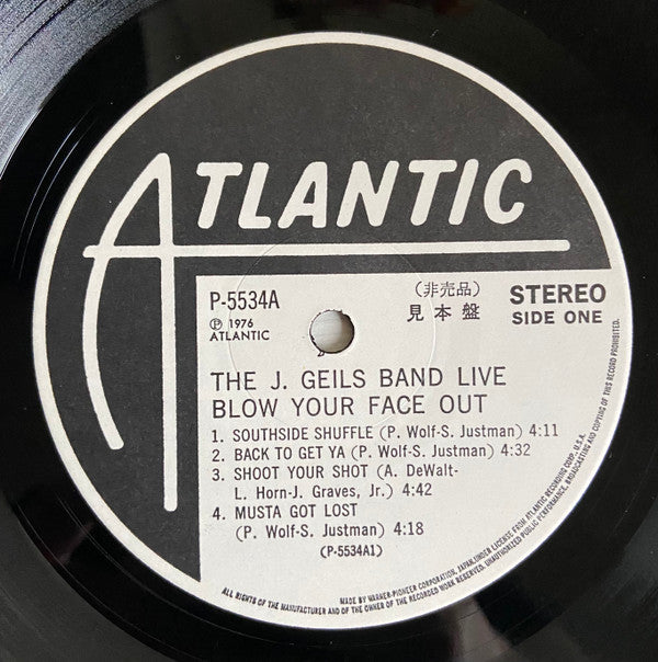 The J. Geils Band - Live - Blow Your Face Out (2xVinyl, LP, Album, Promo) Very Good Plus (VG+) / Very Good Plus (VG+)