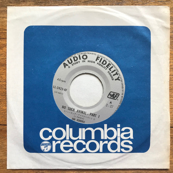 Jimi Hendrix - No Such Animal (Vinyl, 7", 45 RPM, Single) Very Good (VG) / Good Plus (G+)
