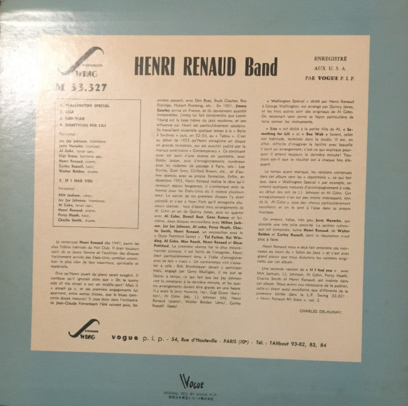 Henri Renaud Band - Henri Renaud's US Stars (Vinyl, LP, Reissue, Mono) Very Good (VG) / Very Good (VG)