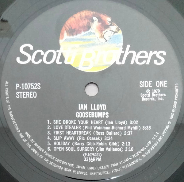Ian Lloyd - Goosebumps (Vinyl, LP, Album) Near Mint (NM or M-) / Very Good Plus (VG+)