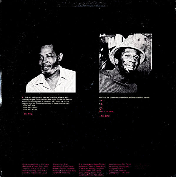 Ron Carter Quartet - Piccolo (2xVinyl, LP, Album) Good Plus (G+) / Very Good (VG)