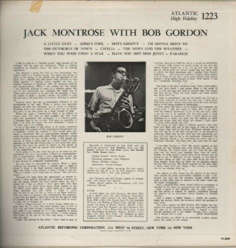 Jack Montrose - Arranged/Played/Composed (Vinyl, LP, Album, Reissue) Very Good Plus (VG+) / Very Good Plus (VG+)