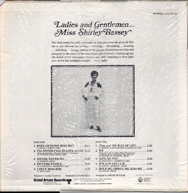 Shirley Bassey - Does Anybody Miss Me (Vinyl, LP, Album, Reissue, Stereo) Very Good Plus (VG+) / Very Good (VG)