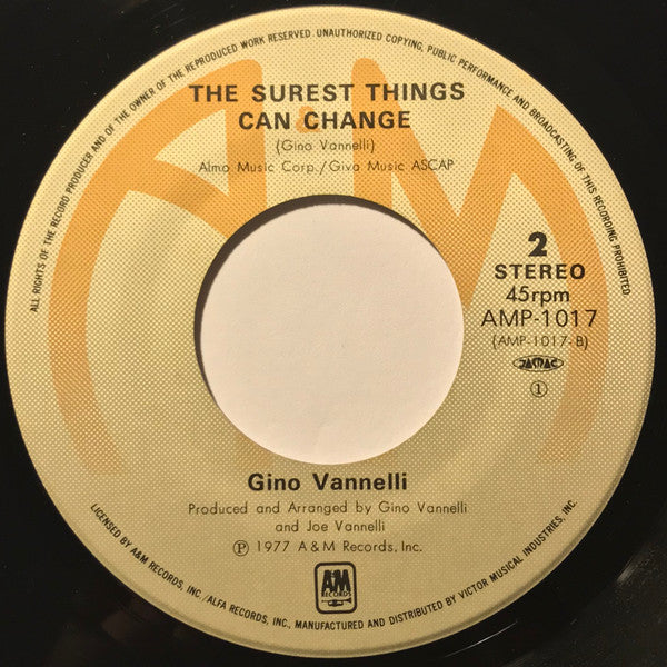 Gino Vannelli - I Just Wanna Stop (Vinyl, 7", 45 RPM, Single) Very Good Plus (VG+) / Very Good (VG)