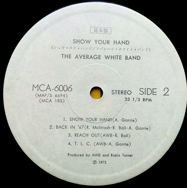 Average White Band - Show Your Hand (Vinyl, LP, Album, Promo) Very Good (VG) / Very Good Plus (VG+)