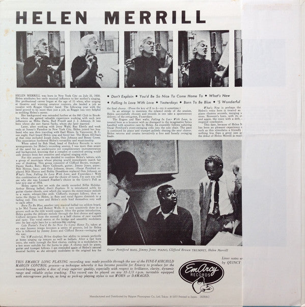 Helen Merrill - Helen Merrill = ユード・ビー・ソー・ナイス (Vinyl, LP, Album, Re...