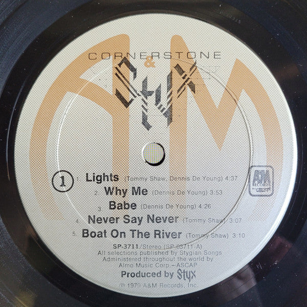 Styx - Cornerstone (Vinyl, LP, Album) Very Good (VG) / Very Good (VG)