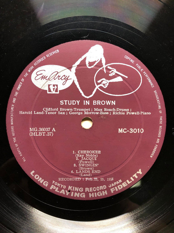 Clifford Brown And Max Roach - Study In Brown　スタディ・イン・ブラウン (Vinyl, LP, Album, Mono) Very Good (VG) / Very Good (VG)