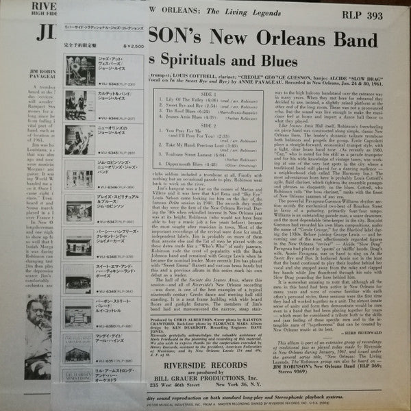 Jim Robinson's New Orleans Band - Jim Robinson Plays Spirituals And Blues (Vinyl, LP, Album, Reissue, Stereo) Very Good Plus (VG+) / Very Good (VG)