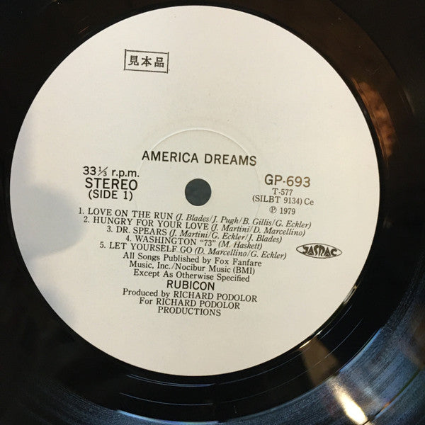 Rubicon (2) - America Dreams (Vinyl, LP, Album, Promo) Very Good Plus (VG+) / Good Plus (G+)