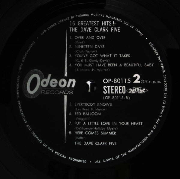 The Dave Clark Five - 16 Greatest Hits! (Vinyl, LP, Compilation, Stereo) Good Plus (G+) / Fair (F)