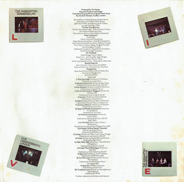 The Manhattan Transfer - Live (LP, Album, Stereo) - Very Good (VG) / Very Good (VG)