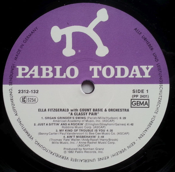 Ella Fitzgerald - A Classy Pair (Vinyl, LP, Album) Very Good Plus (VG+) / Very Good Plus (VG+)