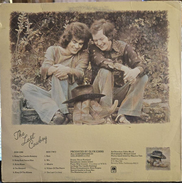 Gallagher & Lyle - The Last Cowboy (Vinyl, LP, Album, Stereo) Very Good (VG) / Very Good (VG)
