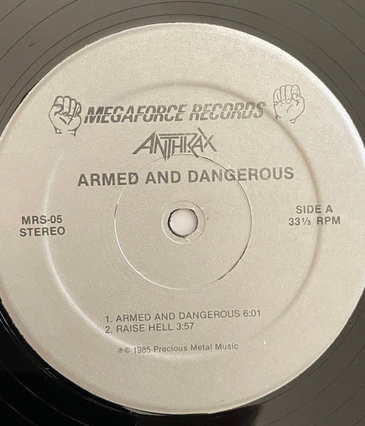 Anthrax - Armed And Dangerous (Vinyl, 12", 33 ⅓ RPM, EP) Very Good Plus (VG+) / Very Good (VG)