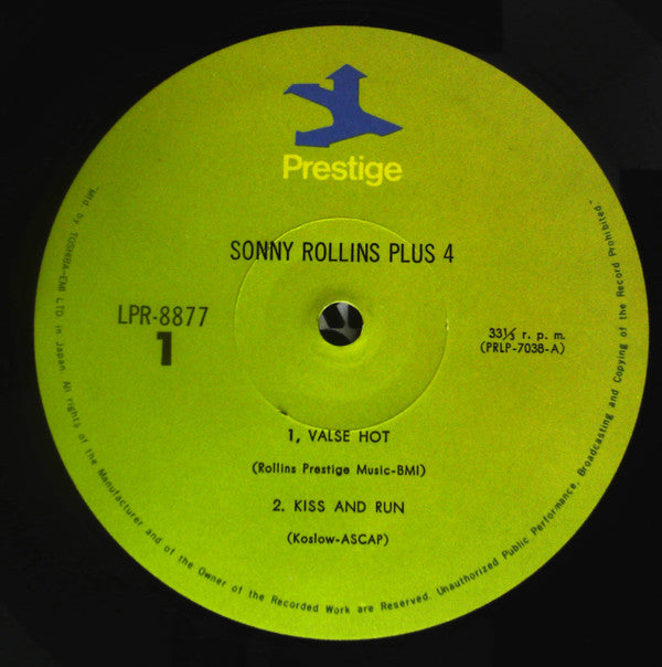 Sonny Rollins - Plus 4 (Vinyl, LP, Album, Reissue) Very Good Plus (VG+) / Good Plus (G+)