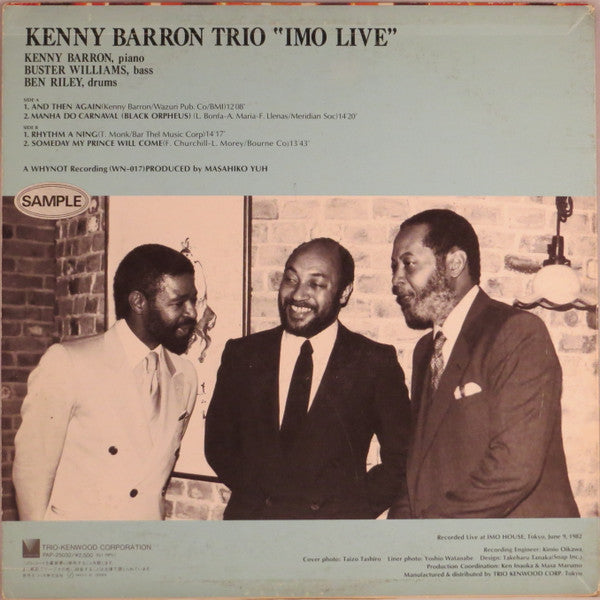 Kenny Barron Trio - Imo Live (Vinyl, LP, Album, Promo) Very Good Plus (VG+) / Very Good Plus (VG+)