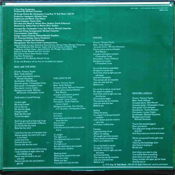 Christopher Cross - Christopher Cross (Vinyl, LP, Album, Stereo)