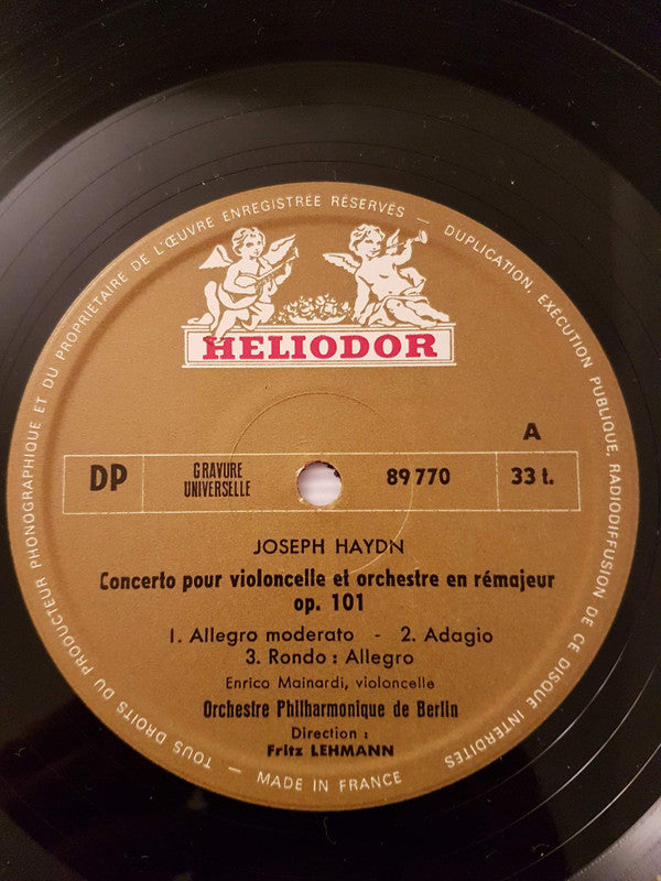 Enrico Mainardi - J. Haydn, Schumann - Concertos Pour Violoncelle Et Orchestre (Vinyl, LP) Very Good (VG) / Good Plus (G+)