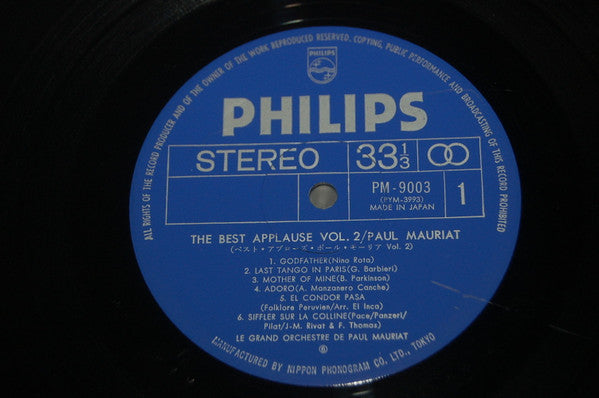Paul Mauriat - The Best Applause Vol.2 (Vinyl, LP, Compilation)