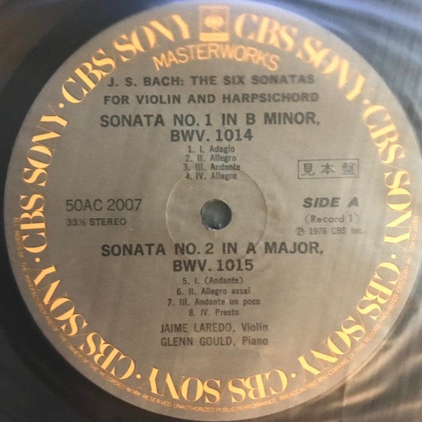 Jaime Laredo - The Six Sonatas For Violin And Harpsichord (2xVinyl, LP, Album, Promo, Stereo) Near Mint (NM or M-) / Very Good (VG)