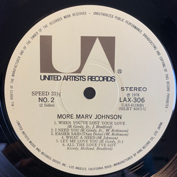 Marv Johnson - More Marv Johnson (Vinyl, LP, Album, Reissue, Stereo) Very Good (VG) / Very Good (VG)