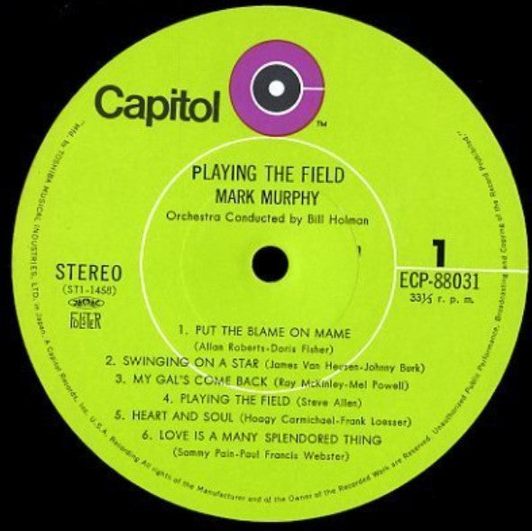 Mark Murphy - Playing The Field (Vinyl, LP, Album, Reissue, Stereo) Very Good (VG) / Good (G)