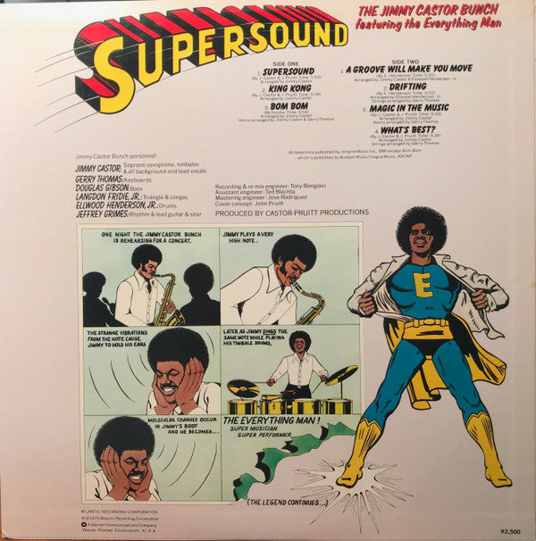 The Jimmy Castor Bunch - Supersound = Supersound in Discotheque (Vinyl, LP, Album, Stereo) Very Good Plus (VG+) / Good Plus (G+)