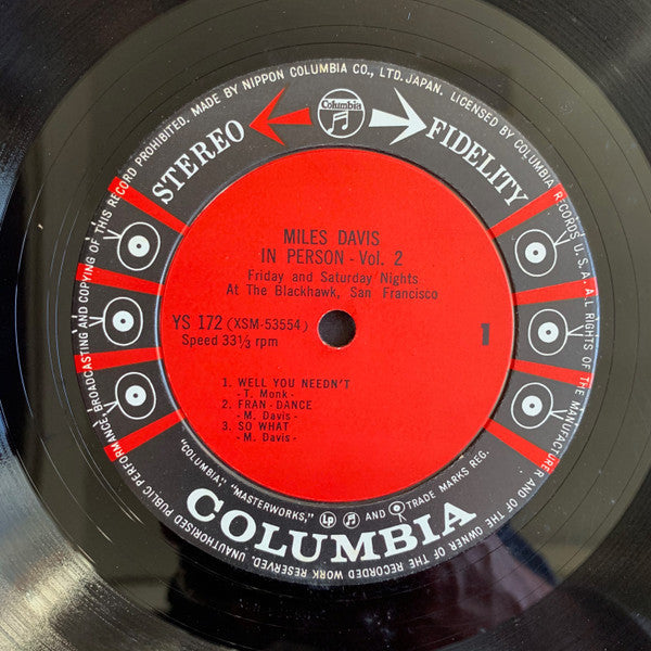 Miles Davis - In Person, Saturday Night At The Blackhawk, San Francisco, Vol.2 (Vinyl, LP, Album, Stereo) Very Good (VG) / Very Good (VG)