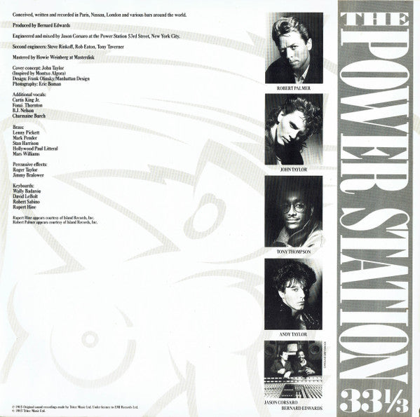 The Power Station - The Power Station 33⅓ (Vinyl, LP, Album, Stereo) Very Good Plus (VG+) / Good Plus (G+)