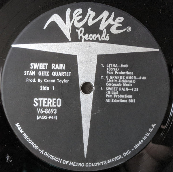 Stan Getz - Sweet Rain (Vinyl, LP, Album, Stereo) Good Plus (G+) / Very Good (VG)