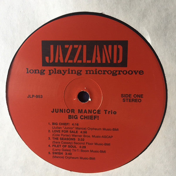 Junior Mance Trio - Big Chief! (Vinyl, LP, Reissue, Stereo) Near Mint (NM or M-) / Near Mint (NM or M-)