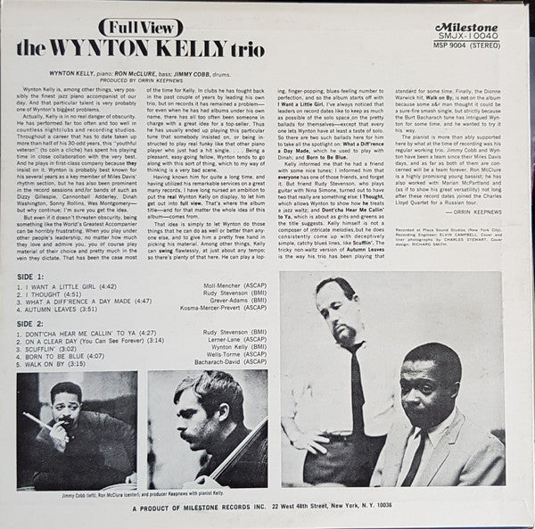 Wynton Kelly Trio - Full View (Vinyl, LP, Album, Promo, Stereo) Very Good Plus (VG+) / Very Good Plus (VG+)