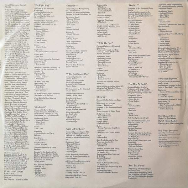 Vanessa Williams - The Right Stuff (Vinyl, LP, Album) Very Good (VG) / Very Good (VG)