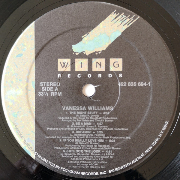 Vanessa Williams - The Right Stuff (Vinyl, LP, Album) Very Good (VG) / Very Good (VG)