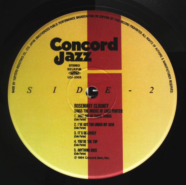 Rosemary Clooney - Rosemary Clooney Sings The Music Of Cole Porter (Vinyl, LP, Album, Reissue) Very Good Plus (VG+) / Very Good (VG)