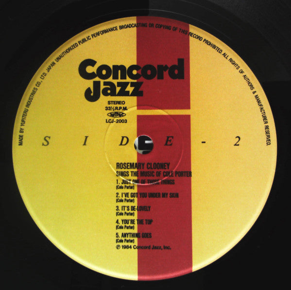 Rosemary Clooney - Rosemary Clooney Sings The Music Of Cole Porter (Vinyl, LP, Album, Reissue) Very Good Plus (VG+) / Very Good (VG)
