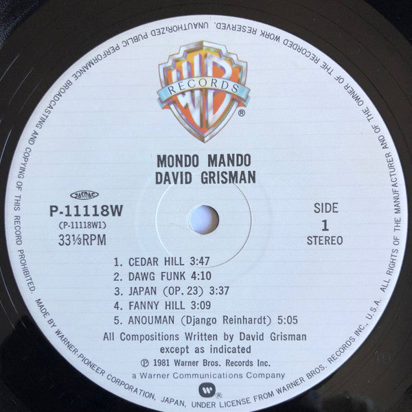 David Grisman - Mondo Mando (Vinyl, LP, Album) Very Good Plus (VG+) / Near Mint (NM or M-)