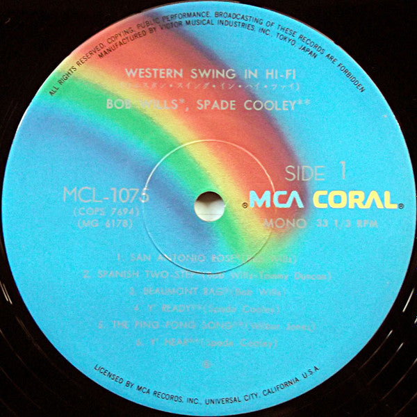 Bob Wills - Western Swing In Hi-Fi (Vinyl, LP, Compilation, Reissue) Very Good Plus (VG+) / Very Good Plus (VG+)