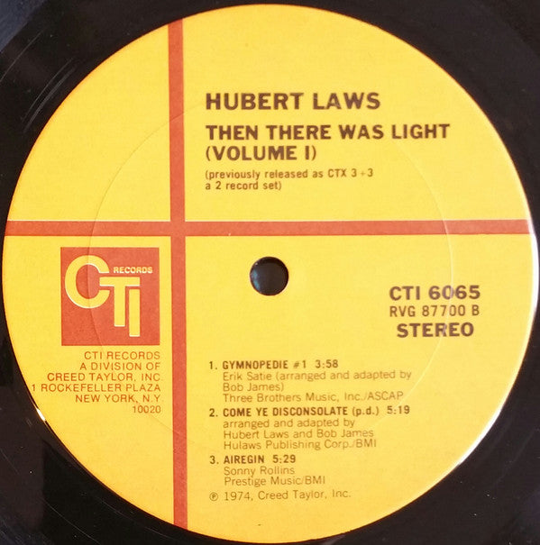 Hubert Laws - Then There Was Light (Volume 1) (Vinyl, LP, Album) Very Good (VG) / Very Good Plus (VG+)