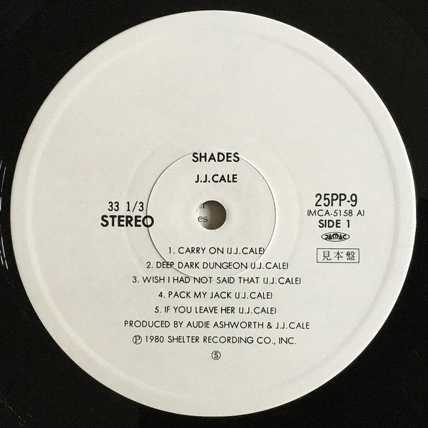 J.J. Cale - Shades (Vinyl, LP, Album, Promo) Very Good Plus (VG+) / Very Good (VG)