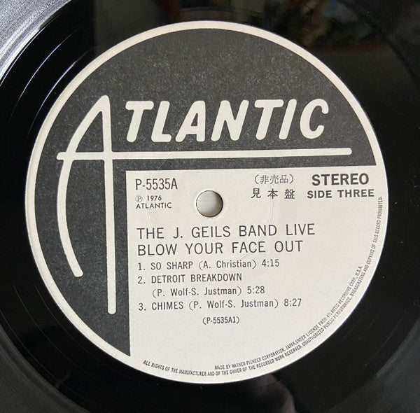 The J. Geils Band - Live - Blow Your Face Out (2xVinyl, LP, Album, Promo) Very Good Plus (VG+) / Very Good Plus (VG+)